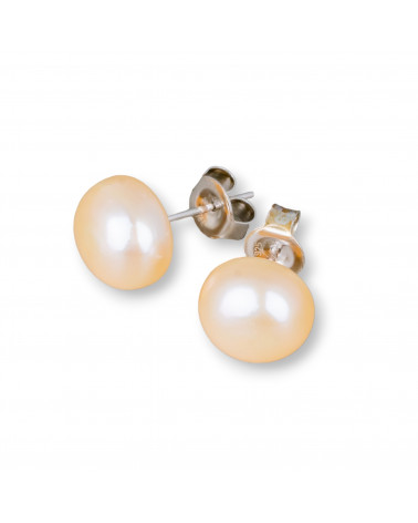 Orecchini Di Argento 925 E Perle Di Fiume 6,0-6,5mm 1 Coppia Rosa-ORECCHINI PERLE A LOBO | Worldofjewel.com