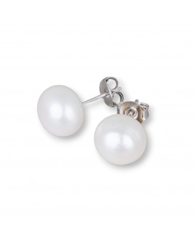 Orecchini Di Argento 925 E Perle Di Fiume 7,0-7,5mm 6 Coppie Bianco-ORECCHINI PERLE A LOBO | Worldofjewel.com
