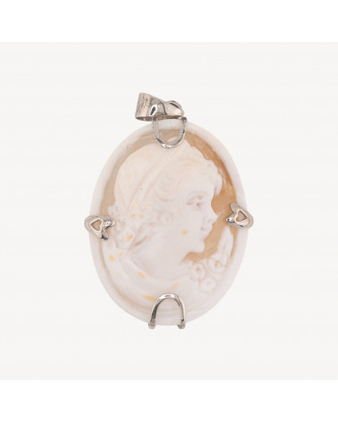 Componente Pendente In Argento 925 Con Cammeo Italiano Artigianale 30x40mm-ARGENTO 925 DESIGN ITALY | Worldofjewel.com