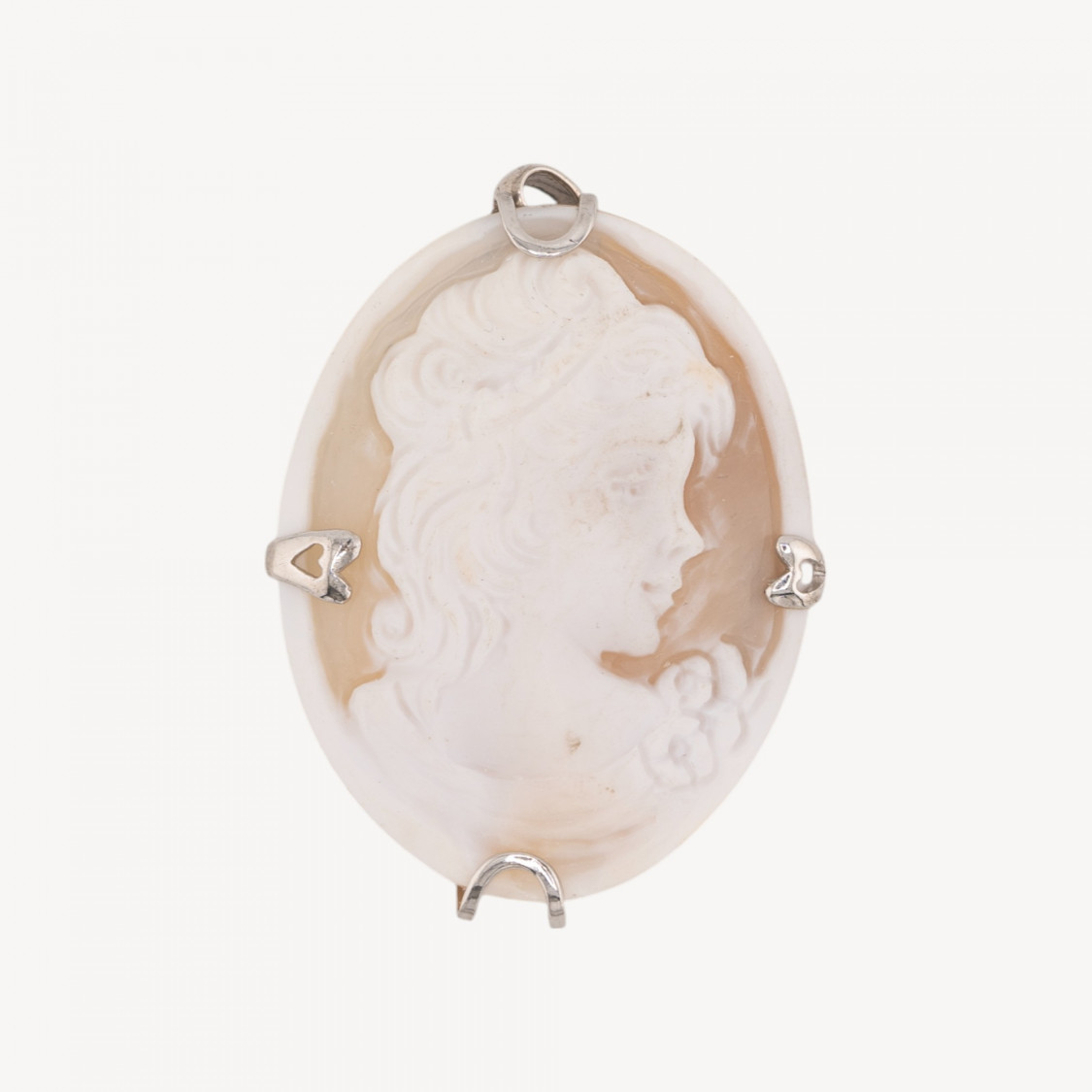 Componente Pendente In Argento 925 Con Cammeo Italiano Artigianale 36x46mm-ARGENTO 925 DESIGN ITALY | Worldofjewel.com
