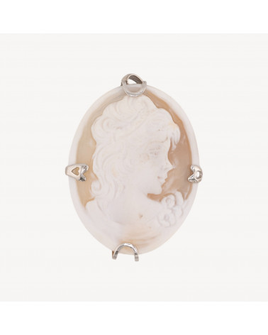 Componente Pendente In Argento 925 Con Cammeo Italiano Artigianale 36x46mm-ARGENTO 925 DESIGN ITALY | Worldofjewel.com