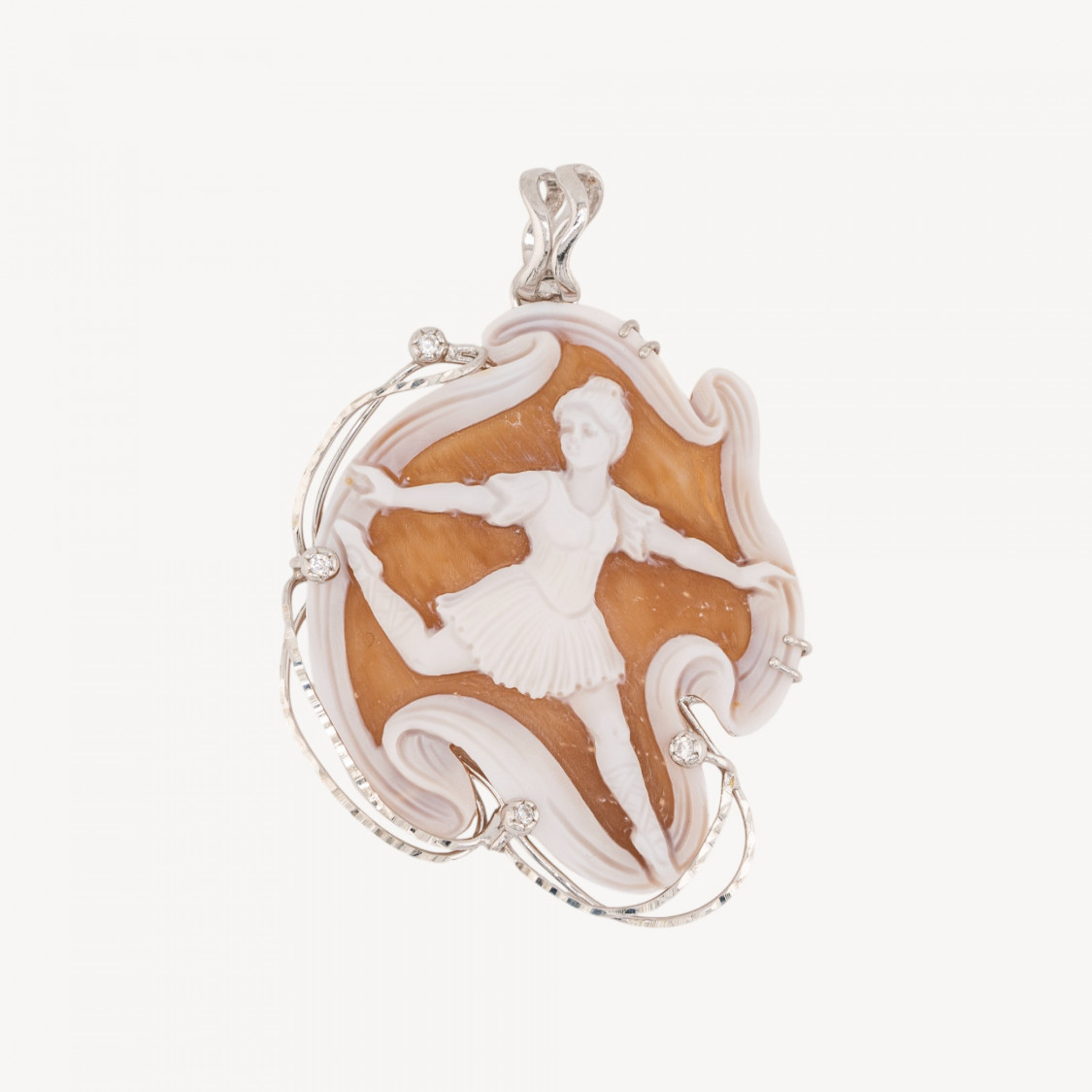 925 Silver Pendant Component with Italian Handcrafted Cameo 43x50mm-SILVER 925 DESIGN ITALY | Worldofjewel.com