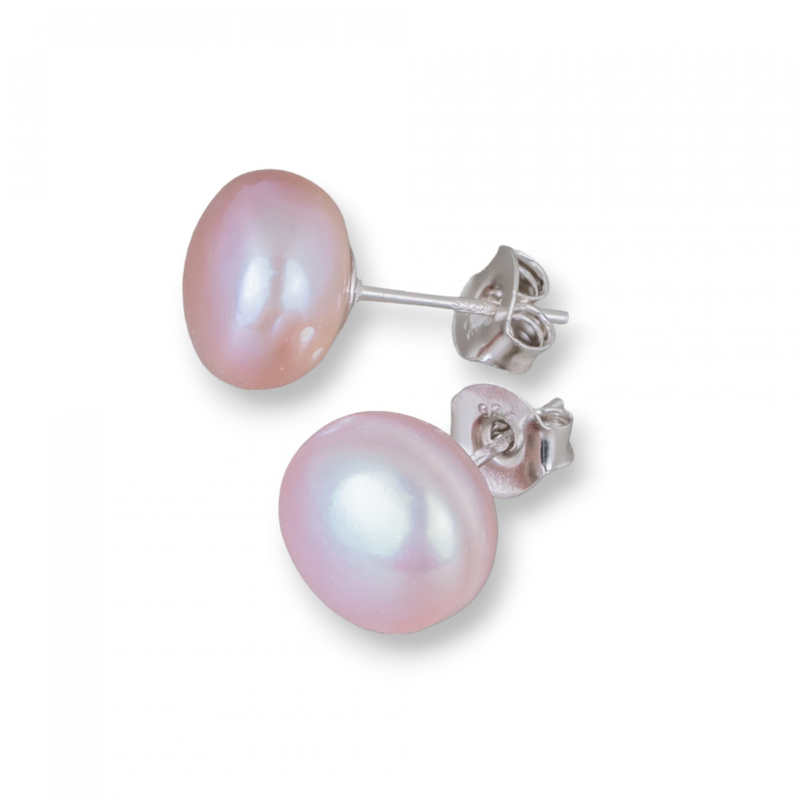 Orecchini Di Argento 925 E Perle Di Fiume 8,5-9,0mm 6 Coppie Lilla-ORECCHINI PERLE A LOBO | Worldofjewel.com