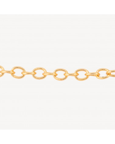 Catena Di Bronzo A Metraggio Forzatina Liscia 2x3mm COD260S 1 Metro Dorato-CHAÎNES EN LAITON | Worldofjewel.com