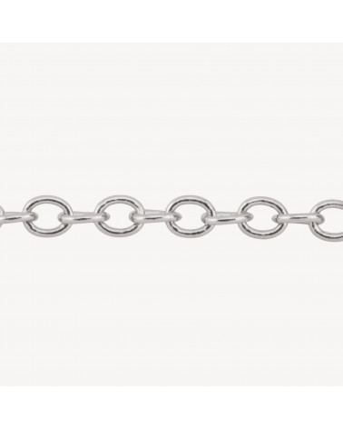Catena Di Bronzo A Metraggio Forzatina Liscia 2x3mm COD260S 1 Metro Rodiato-CATENE DI OTTONE E BRONZO | Worldofjewel.com