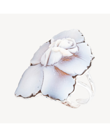Anello In Argento 925 Con Cammeo Italiano Artigianale Misura Regolabile 25x35mm-ARGENTO 925 DESIGN ITALY | Worldofjewel.com