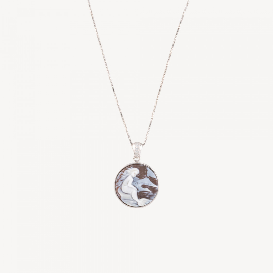 Collana Con Pendente In Argento 925 Con Cammeo Italiano Artigianale 20mm-ARGENTO 925 DESIGN ITALY | Worldofjewel.com