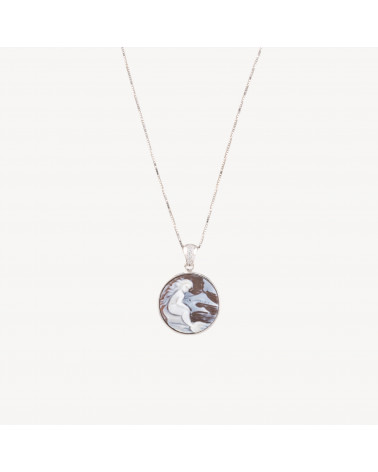 Collana Con Pendente In Argento 925 Con Cammeo Italiano Artigianale 20mm-ARGENTO 925 DESIGN ITALY | Worldofjewel.com
