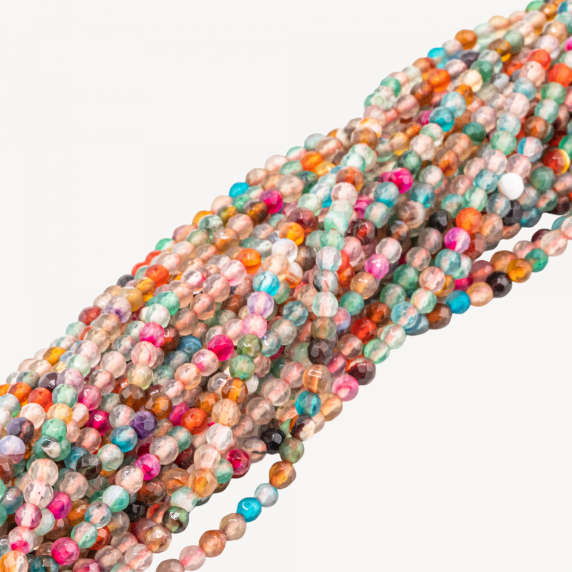 Multicolor Agate Faceted Round Bead 3mm-AGATE | Worldofjewel.com