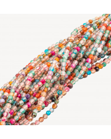 Agata Multicolor Perlina Tonda Sfaccettata 3mm-AGATE MULTICOLORE RAYÉE | Worldofjewel.com