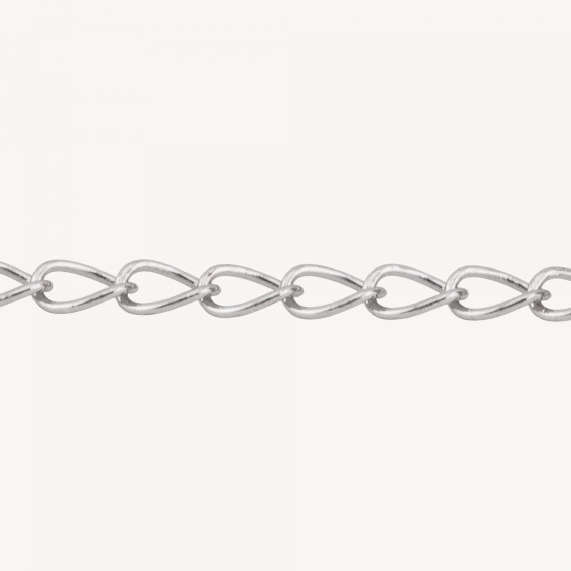 Catena Di Bronzo A Metraggio Grumetta Liscia 2,1x3,5mm COD145BS 1 Metro Rodiato-CATENE DI OTTONE E BRONZO | Worldofjewel.com