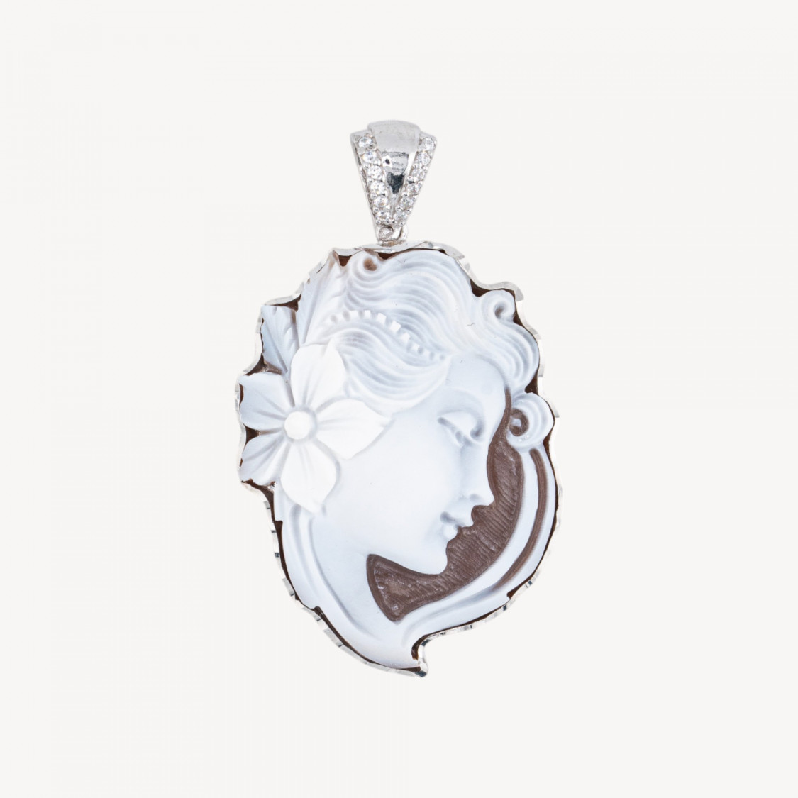 Componente Pendente In Argento 925 Con Cammeo Italiano Artigianale 30x40mm-ARGENTO 925 DESIGN ITALY | Worldofjewel.com