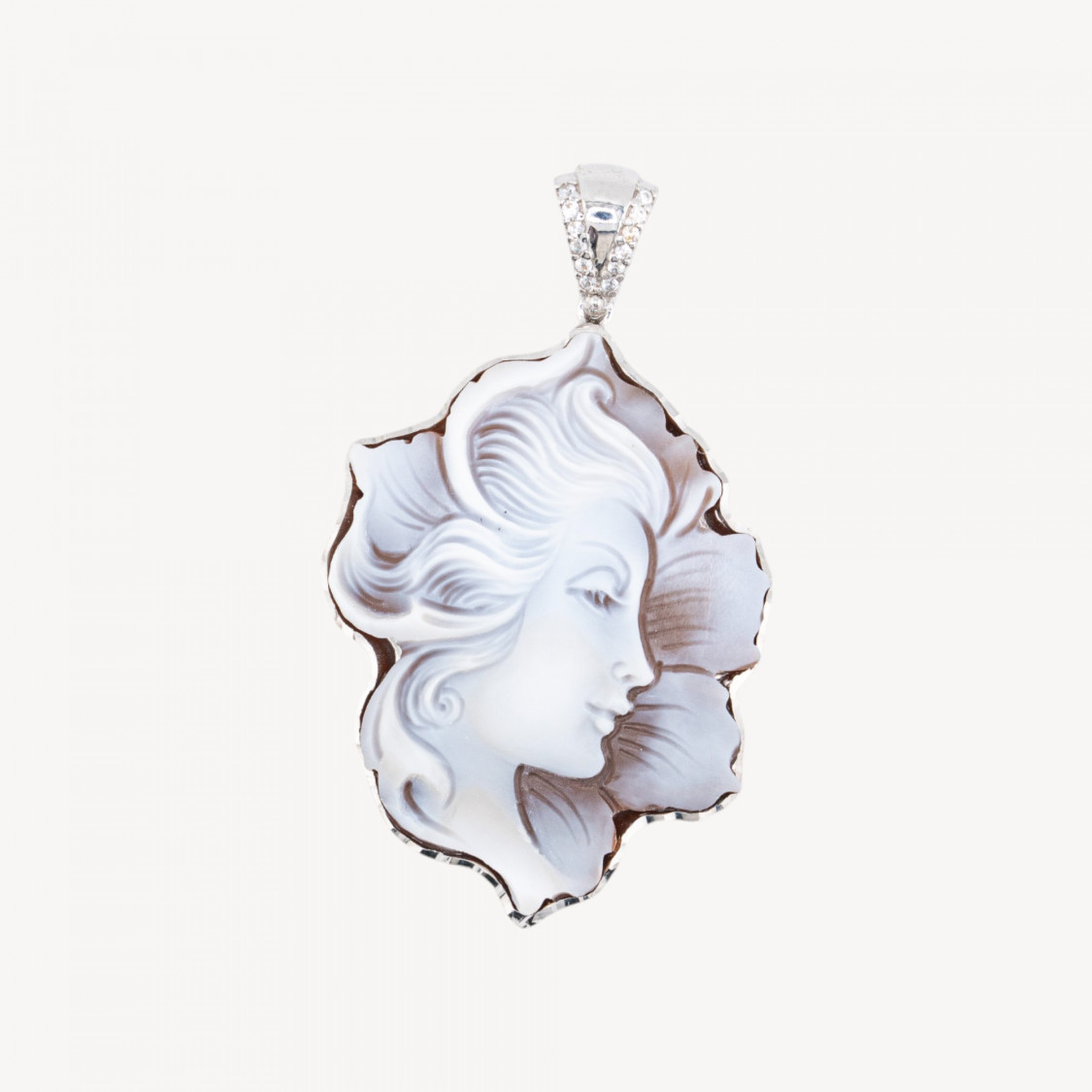 Componente Pendente In Argento 925 Con Cammeo Italiano Artigianale 30x42mm-ARGENTO 925 DESIGN ITALY | Worldofjewel.com