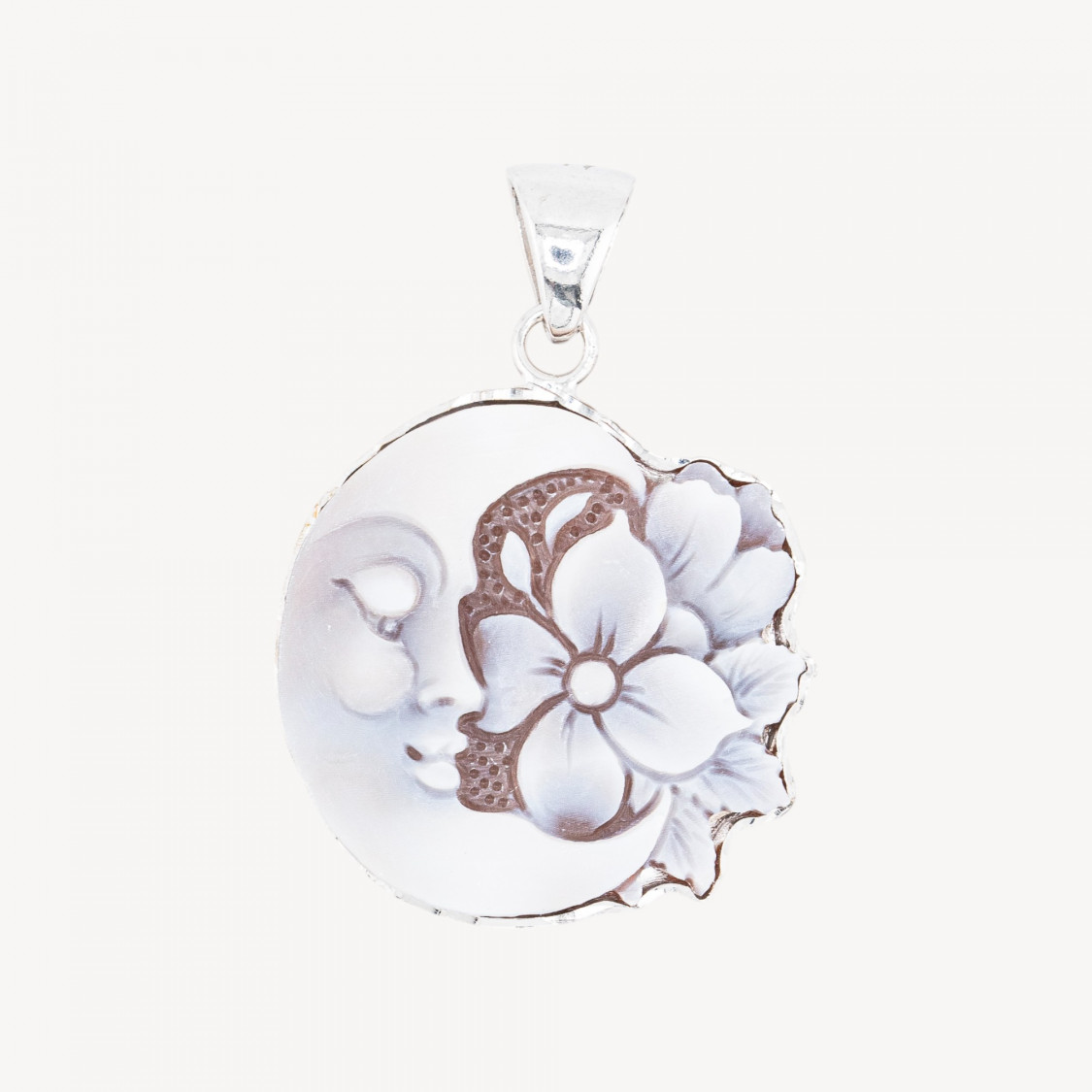 Componente Pendente In Argento 925 Con Cammeo Italiano Artigianale 33mm-ARGENTO 925 DESIGN ITALY | Worldofjewel.com
