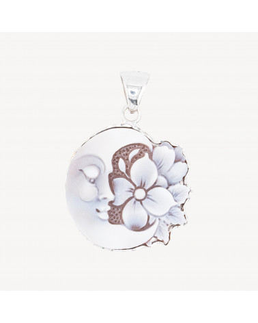 Componente Pendente In Argento 925 Con Cammeo Italiano Artigianale 33mm-ARGENTO 925 DESIGN ITALY | Worldofjewel.com