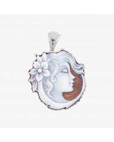 Componente Pendente In Argento 925 Con Cammeo Italiano Artigianale 33x35mm-ARGENTO 925 DESIGN ITALY | Worldofjewel.com
