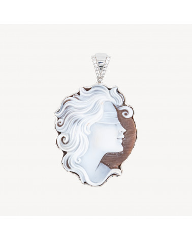 Componente Pendente In Argento 925 Con Cammeo Italiano Artigianale 33x40mm-ARGENTO 925 DESIGN ITALY | Worldofjewel.com
