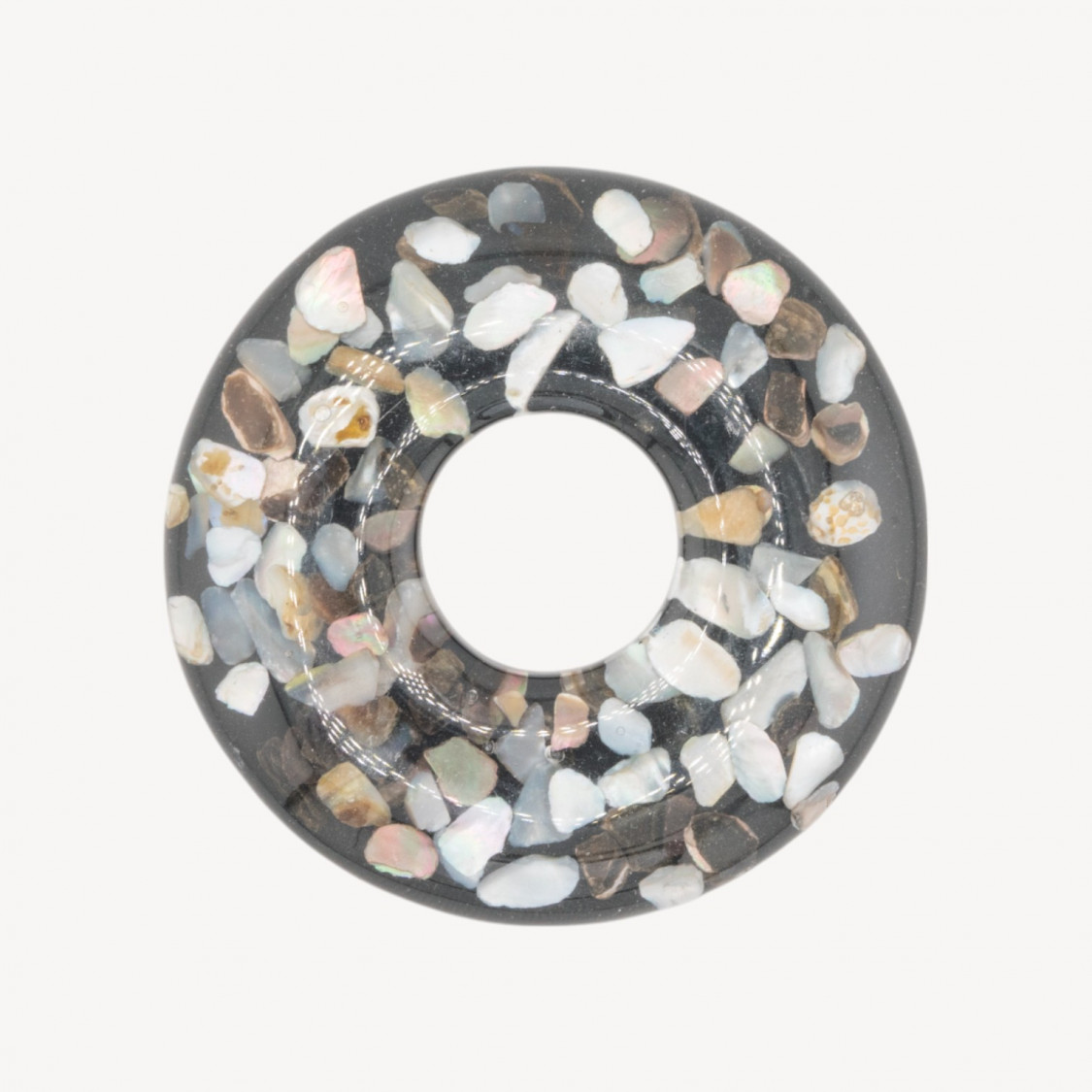 Componente Di Resina Con Mosaico Madreperla 6cm-COMPONENTI DI RESINA | Worldofjewel.com