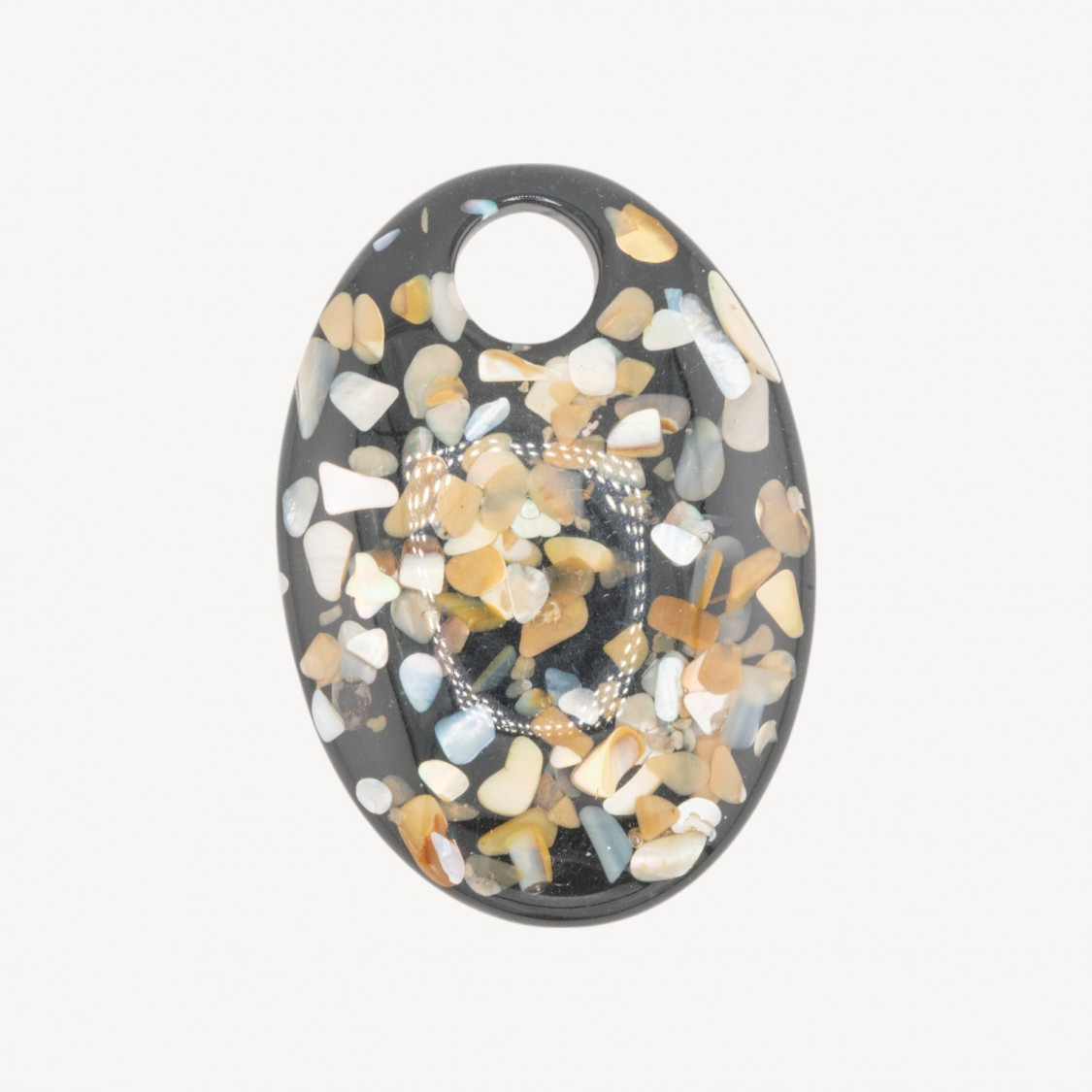 Harzkomponente mit ovalem Perlmuttmosaik 6x8,5cm MOD2-HARZKOMPONENTEN | Worldofjewel.com