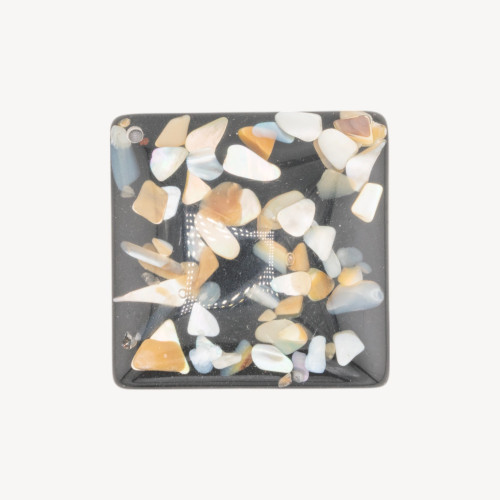 Élément en résine avec mosaïque de nacre 5x5cm