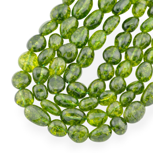 Peridot-Bergkristall-Trommelstein 10-12 mm Dunkel