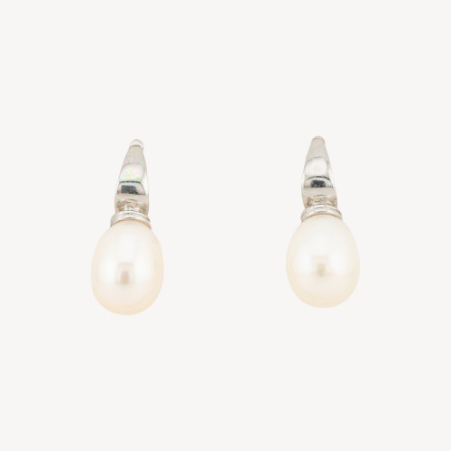 925 Silver Stud Earrings with 10x28mm River Pearls