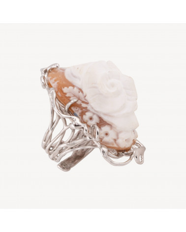 Anello In Argento 925 Con Cammeo Italiano Artigianale Misura Regolabile 20mm-ARGENTO 925 DESIGN ITALY | Worldofjewel.com