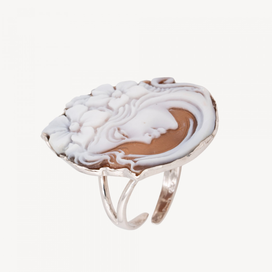 Anello In Argento 925 Con Cammeo Italiano Artigianale Misura Regolabile 20mm-ARGENTO 925 DESIGN ITALY | Worldofjewel.com