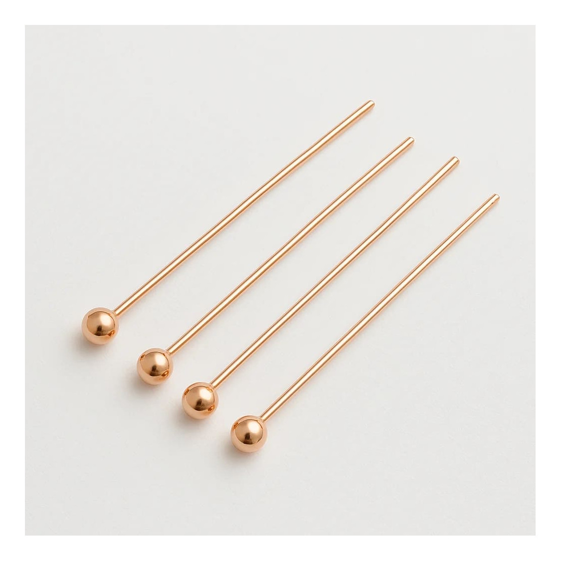 Chiodini Spilli Di Argento 925 50mm Filo 0,50mm Oro Rosa 5 Grammi 40pz Ca.-CHIODINI A PALLINA | Worldofjewel.com