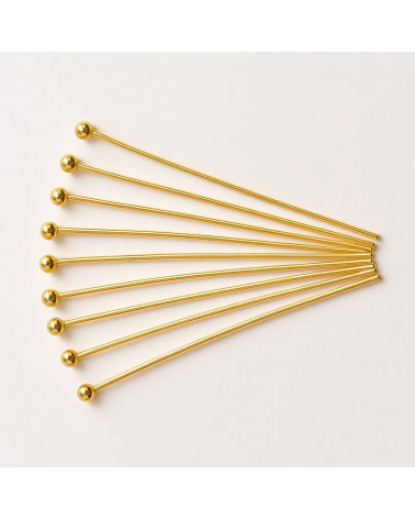 Chiodini Spilli Di Argento 925 60mm Filo 0,50mm Dorato 5 Grammi 35pz Ca.-CHIODINI A PALLINA | Worldofjewel.com
