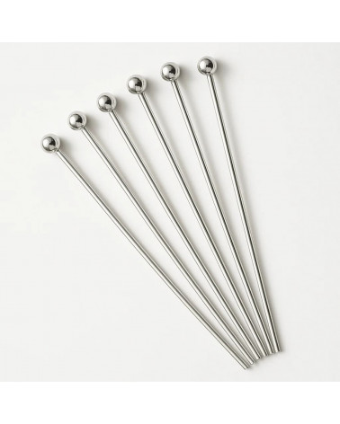 Chiodini Spilli Di Argento 925 60mm Filo 0,50mm Rodiato 5 Grammi 35pz Ca.-CHIODINI A PALLINA | Worldofjewel.com