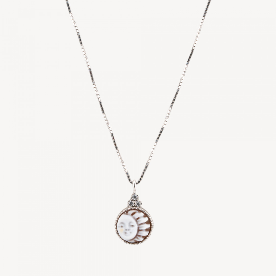 Collana Con Pendente In Argento 925 Con Cammeo Italiano Artigianale 9mm-ARGENTO 925 DESIGN ITALY | Worldofjewel.com