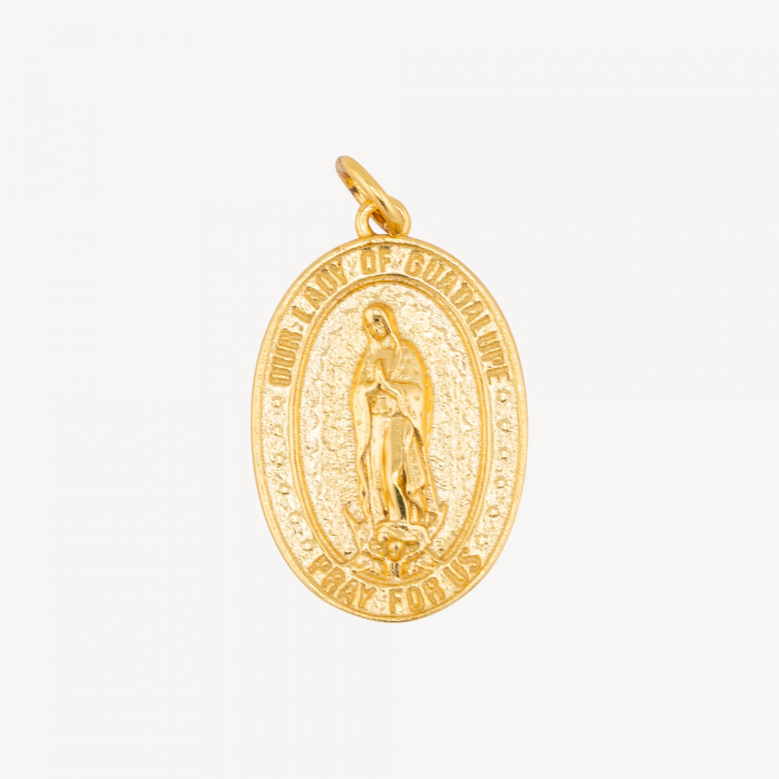 Componente colgante de plata 925 con grabado de Nuestra Señora de Guadalupe 15 mm-PLATA 925 DISEÑO ITALIA | Worldofjewel.com
