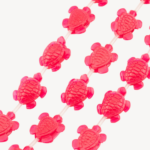 16 Stück 16x20mm Schildkröten-Harzperlenstränge Fuchsia