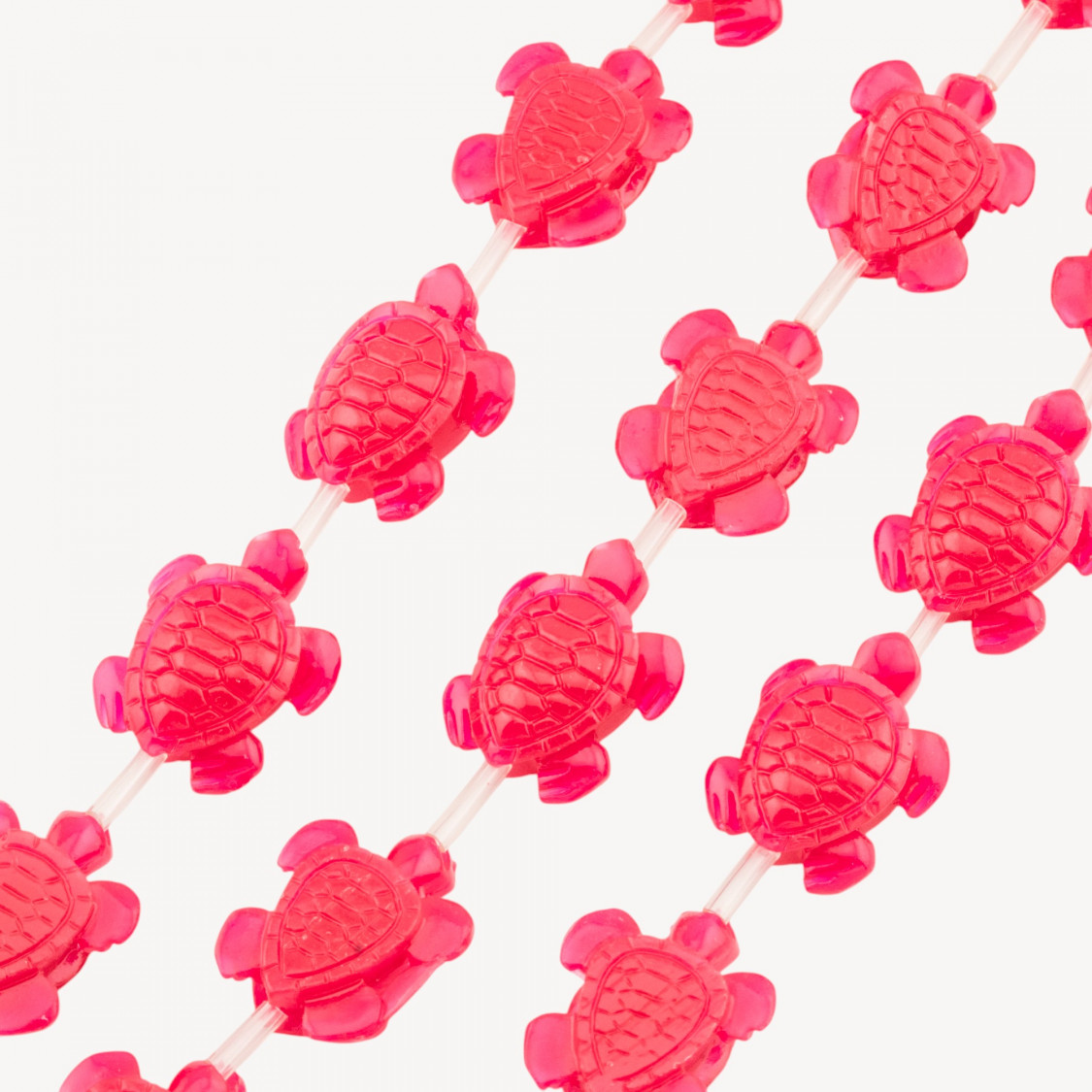 16 hebras de cuentas de resina de tortuga de 16 x 20 mm color fucsia-CUENTAS DE RESINA | Worldofjewel.com