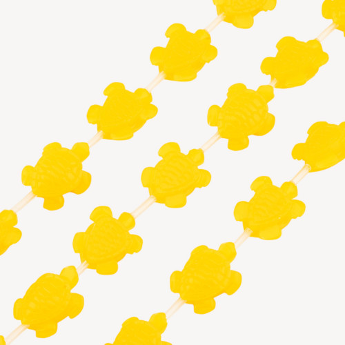 Turtle Resin Bead Strands 16x20mm 16pcs Yellow