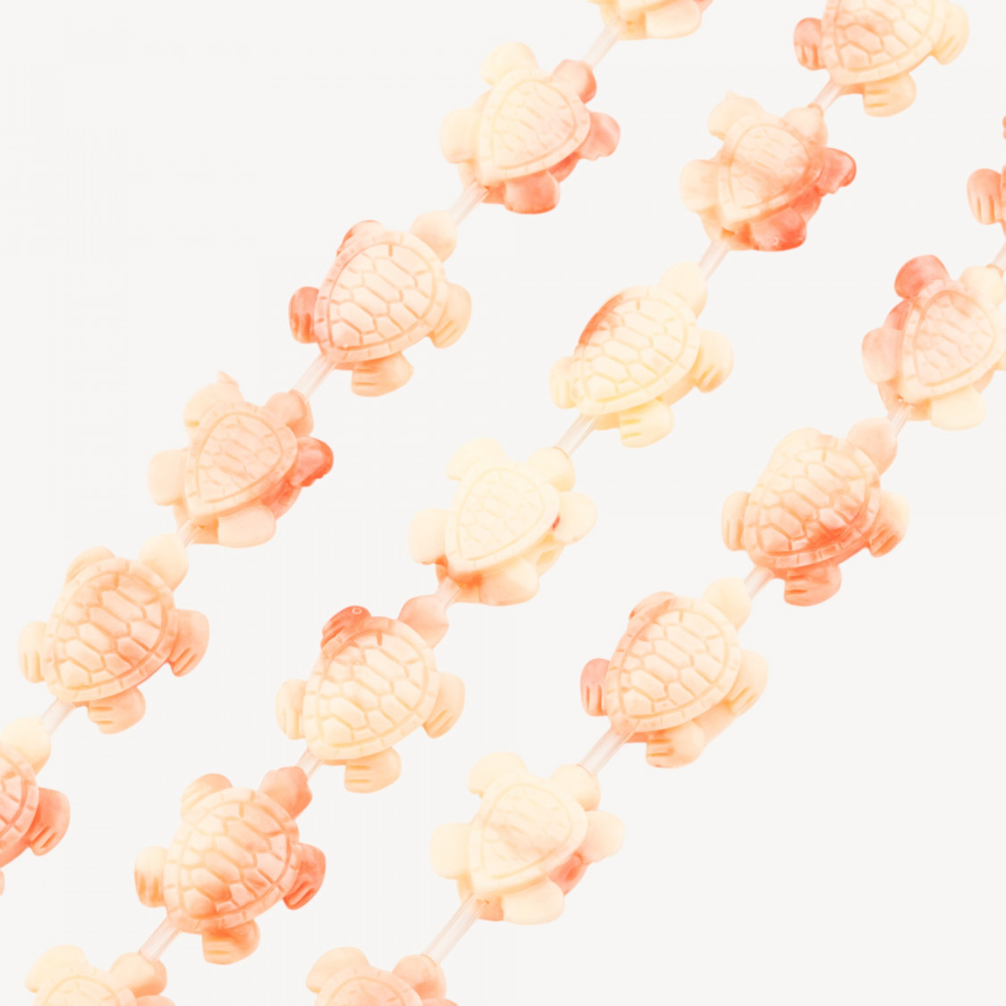 16 perles en résine en forme de tortue, dégradé rose, 16 x 20 mm-PERLES DE RÉSINE | Worldofjewel.com