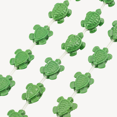 Χάντρες Ρητίνης Turtle 16x20mm 16 τεμάχια Πράσινες