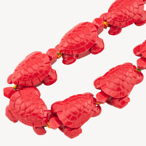 Cuentas de resina de tortuga (24 x 34 mm, 11 unidades), color rojo
