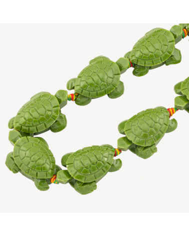 Fili di Perline In Resina A Forma di Tartaruga 24x34mm 11pz Verde-PERLINE IN RESINA | Worldofjewel.com