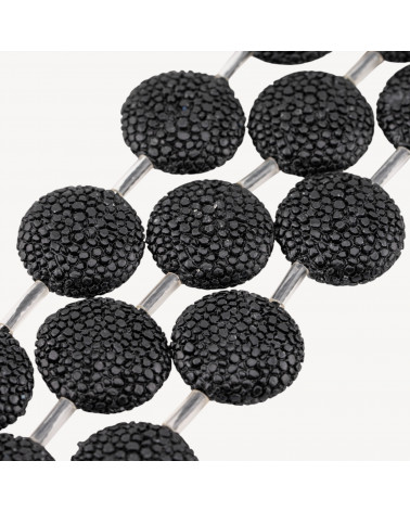 Fili di Resina Tondo Piatto 20mm Snake Skin 16pz Nero-PERLINE IN RESINA | Worldofjewel.com