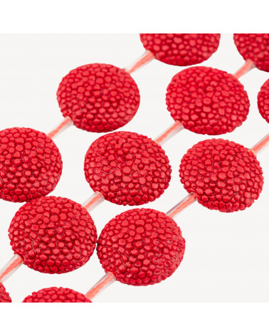 Fili di Resina Tondo Piatto 20mm Snake Skin 16pz Rosso-PERLINE IN RESINA | Worldofjewel.com