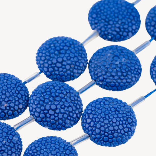 10 hilos de resina planos y redondos de piel de serpiente azul de 30 mm