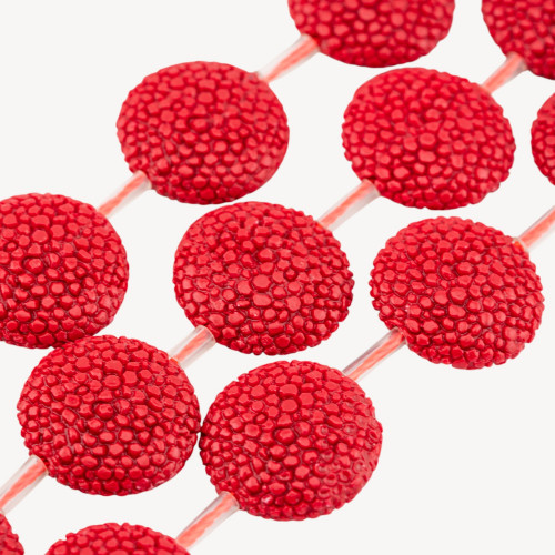 10 hilos de resina planos y redondos de piel de serpiente roja de 30 mm