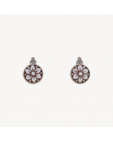 Orecchini In Argento 925 Con Cammeo Italiano Artigianale 09mm-ARGENTO 925 DESIGN ITALY | Worldofjewel.com