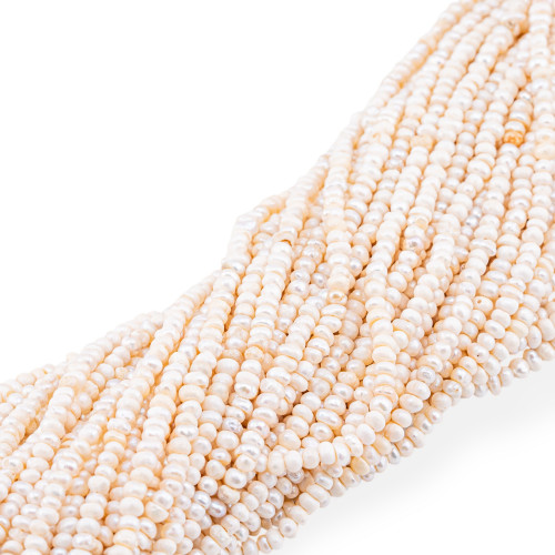 Perles de rivière micro bon marché, 4,5-5 mm, blanches opaques