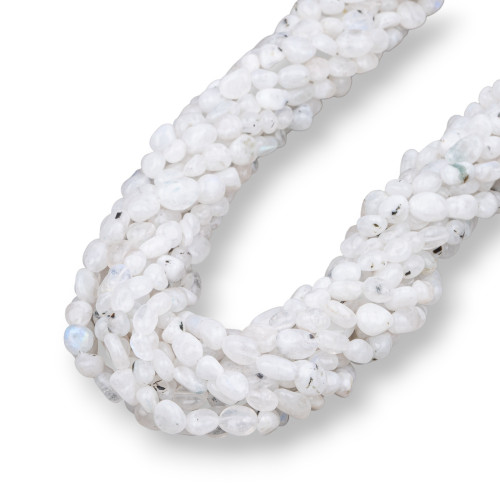 Piedra lunar blanca pulida de 6 x 8 mm