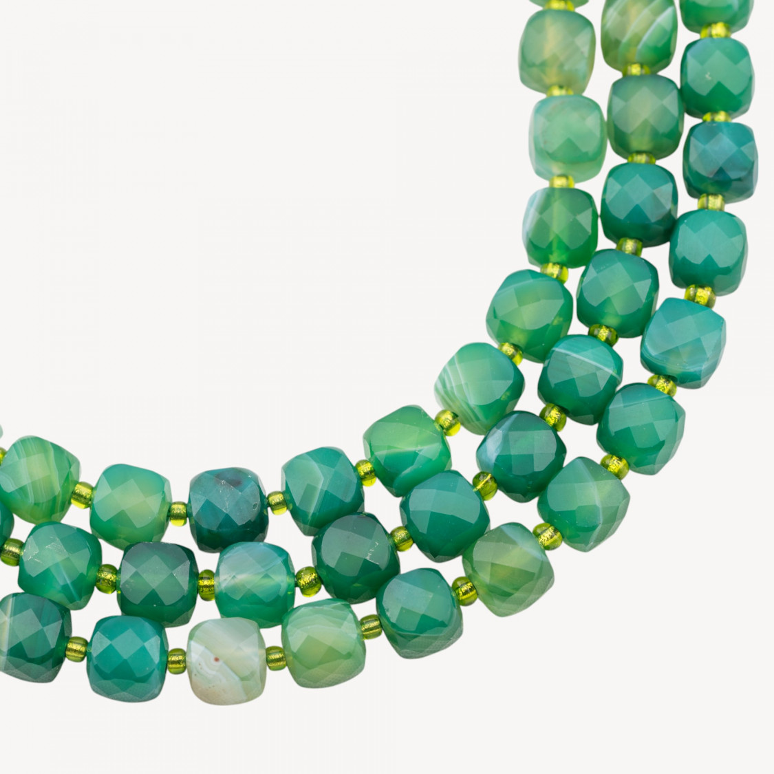 Agata Verde Striata Taglio Rigido Cubo Sfaccettato 10mm-GREEN AGATE | Worldofjewel.com
