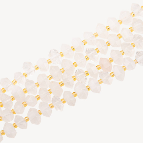 Freeform Rock Crystal Nugget Faceted 11x7mm