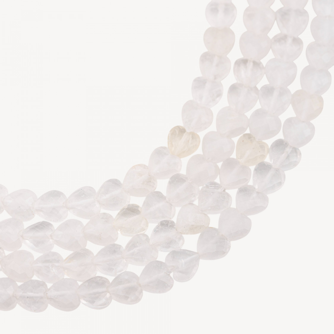 Rock Crystal Heart Flat Faceted Rigid Cut 8mm-ROCK CRYSTAL | Worldofjewel.com